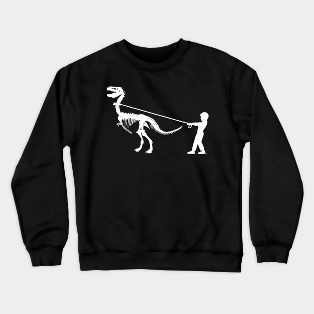 Dinosaur fossil and little boy Crewneck Sweatshirt by Collagedream